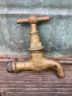 Solid Brass Spigot Water Faucet Patina Hungarian Antique - Image 1 of 4