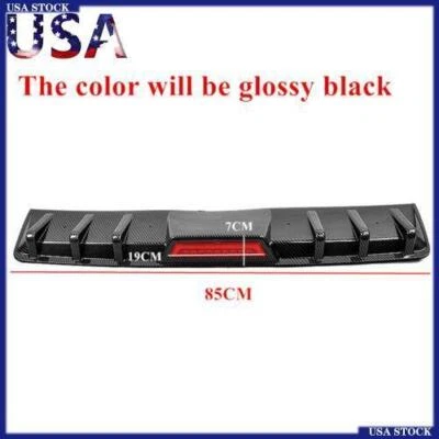 Universal Car Glossy Black  Rear Bumper Diffuser Lip Spoiler Trim w/o Tail Light - Image 1 of 4