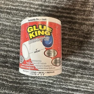 Glue King Strong Waterproof Tape Stops Leaks White Rubberized 4" Wide x 5' New - Picture 1 of 12