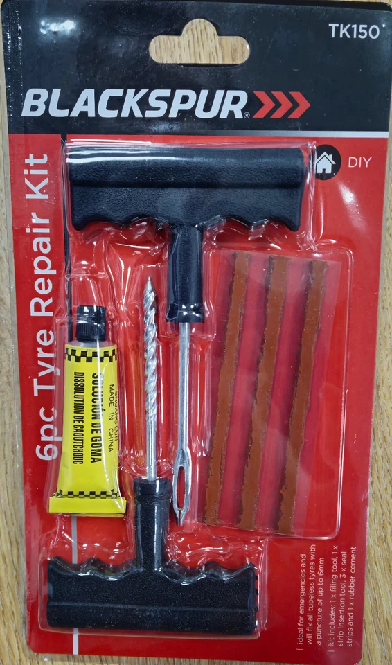 MOTORCYCLE CAR VAN TUBELESS TYRE PUNCTURE REPAIR KIT TIRE TOOL PLUG - Image 1 of 4