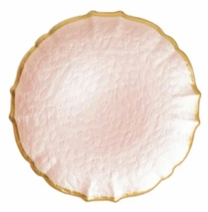 Vietri Pastel Glass Pink Salad Plate new with tags - Picture 1 of 1
