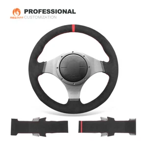 Custom Alcantara Steering Wheel Cover for Mitsubishi Lancer Evolution 7 8 VIII - Imagen 1 de 10