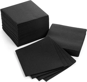 AH AMERICAN HOMESTEAD Cocktail Napkins-Disposable Beverage/Bar Napkins-Black Lin - Picture 1 of 12