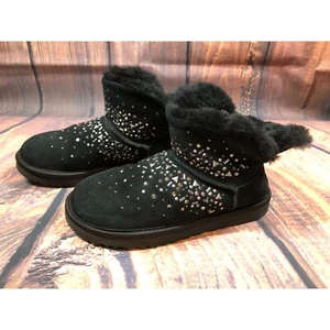 UGG Galaxy Mini Bling Embellished Suede Short Boots Womens 7 / 38 (v7H) - Picture 1 of 10