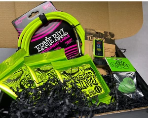 Ernie Ball Regular Slinky 3 Sets Strings, Braided Neon Cable, Tuner & Picks - Picture 1 of 10