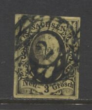 Germany States 1851 SAXONY  3 Ng. King Frederick used, $ 56.00