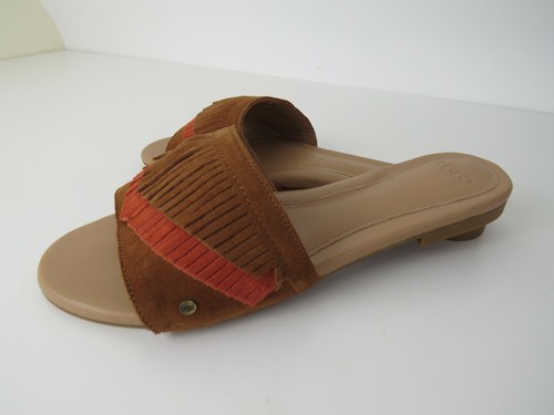 Sandali donna Binx UGG in pelle nuovi senza scatola scarpe infradito castagno UK7 5