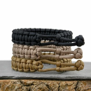 Mad Max Style Adjustable Paracord Survival Bracelet - Black, Tan or Coyote Brown - Picture 1 of 9
