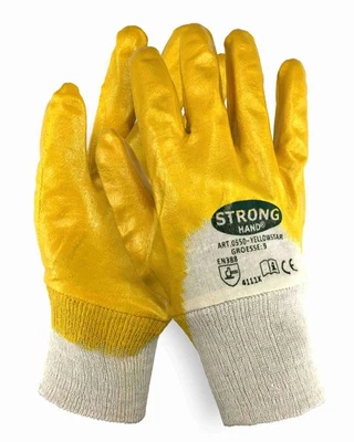12-144 Paar Stronghand Yellowstar 0550 Arbeitshandschuhe Herren & Damen, Gelb - Bild 1 von 4