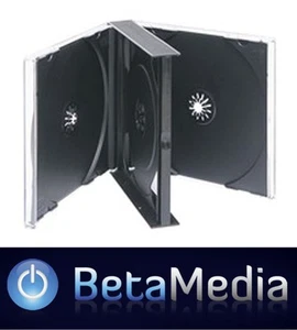 20 x Quad Jewel CD Cases - Black Tray 24mm Holds 4 discs - Afbeelding 1 van 2