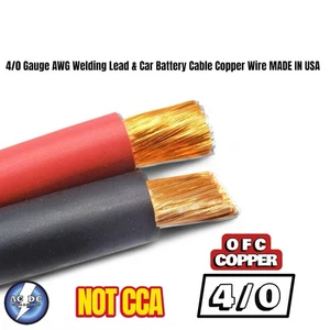 4/0 Gauge AWG Welding Lead & Car Battery Cable Copper Wire MADE IN USA SOLAR - Picture 1 of 11