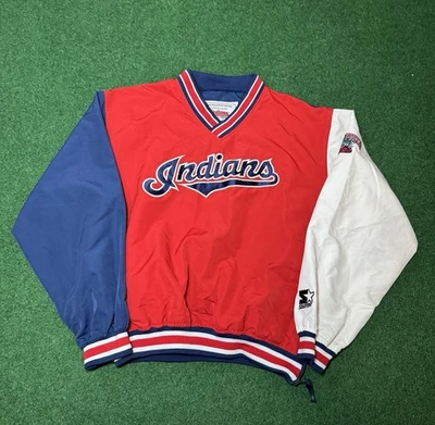 Vintage 90s Cleveland Indians Starter Retro Windbreaker Womens XS Jacket  - Image 1 of 4