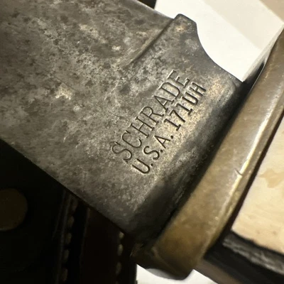 Vintage SCHRADE U.S.A. 171UH Knife with Leather Sheath - 10” Total (5” Blade) - Image 1 of 4