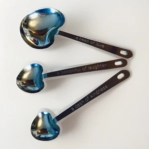 3 Stück Kate Aspen Love ohne Maß herzförmige Edelstahlschaufeln - Bild 1 von 4