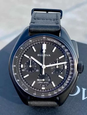 Bulova Lunar Pilot Special Edition Moon Apollo Chronograph Black Dial 98A186 - Image 1 of 4