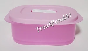 Tupperware Crystalwave Microondas Cuenco 2 Tazas Rectángulo Contenedor Rosa Pastel Nuevo - Imagen 1 de 3