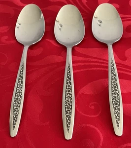 Customcraft stainless CUS5 lot of 3 soup spoons 6 7/8 "NM polished - Picture 1 of 3
