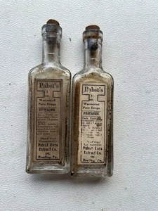 Pair Of READING, PABST’S PURE DRUG PAREGORIC PAPER LABEL MED BOTTLES - Picture 1 of 5