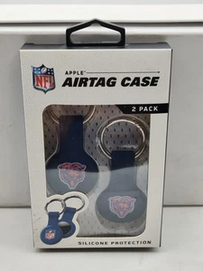 2 Pack-NFL Apple Airtag Case/Keychain-Chicago Bears-Protective Silicone-NEW - Picture 1 of 5