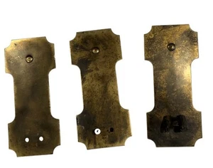 3 ferramenta architettonica porta piastra ottone vintage - Foto 1 di 14