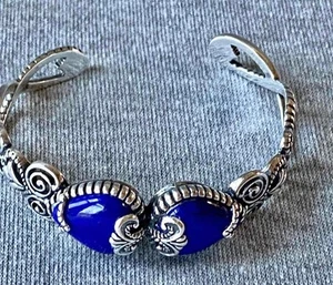 Relios Carolyn Pollack Sterling Silver Blue Lapis Navajo Cuff Bracelet Size 6 - Picture 1 of 1