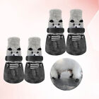 4Pcs Anti-Knitted Cotton Socks Paw Protectors for Indoor Wear Puppy Cat Black