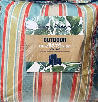 Tommy Bahama® Cojines de Asiento Profundo Exterior Naranja, Aqua, Bronceado, Blanco Floral NUEVO Foto 1 de 4