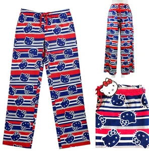 NWT Hello Kitty "Color fun" women's cotton Pajama Pants S,M,L,XL, Blue/Red - Picture 1 of 4