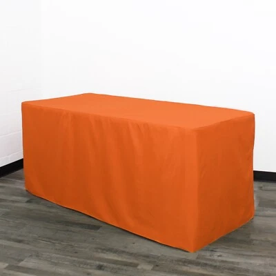 8 ft. Fitted Polyester Rectangular Tablecloth, Premium Tableclothes for weddings - Image 1 of 4