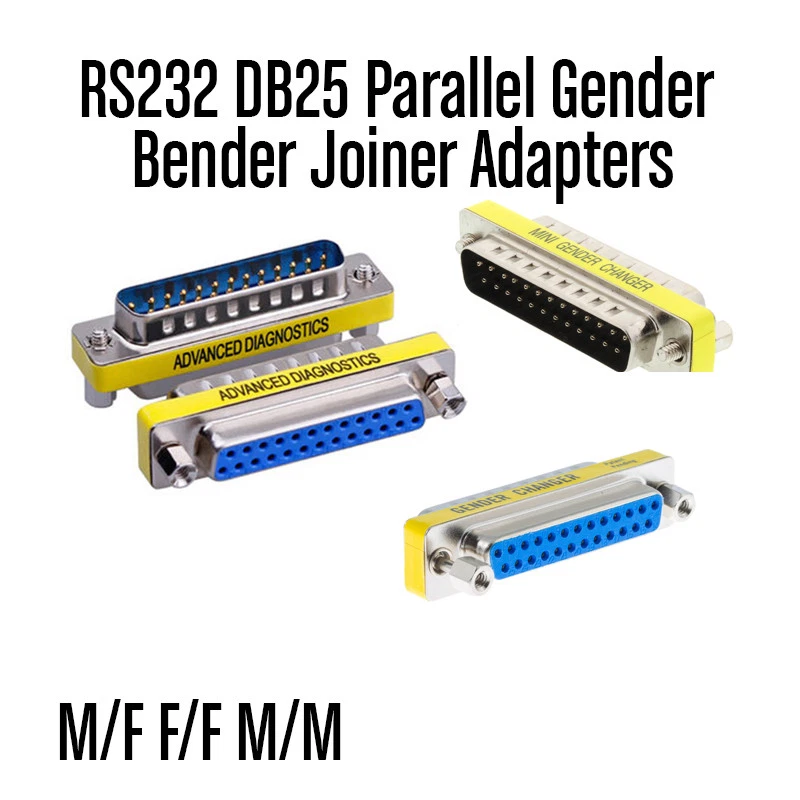 DB25 Male Female Adapters Parallel Port Gender Bender Joiner For Computer - image 1 of 1