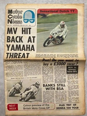 Motor Cycle News - 30 June 1971 - Dutch TT, Bryan Wade - Vintage Newspaper - Image 1 of 4