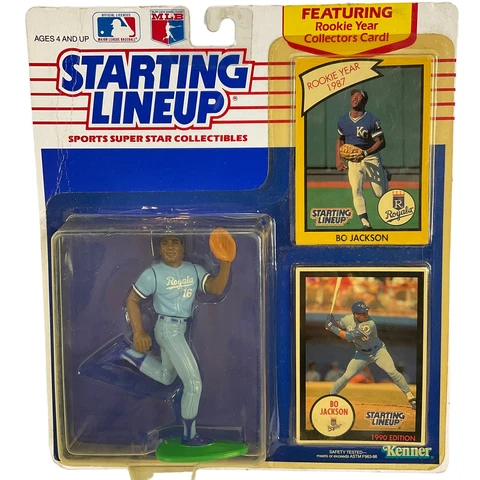 Starting Lineup Figurine MLB Kansas City Royals Bo Jackson 1990 w Rookie Card Cover