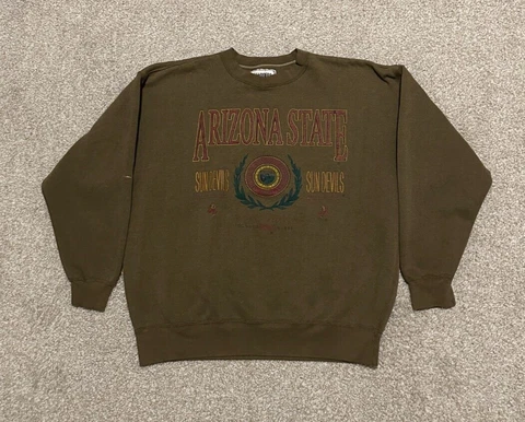 Vintage Arizona State Sun Devils Sweatshirt Mens Extra Large Green Pullover 90s Cover