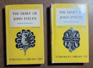 THE DIARY OF JOHN EVELYN Vol's 1 & 2 Everyman's Library - 1950 HC/DJ - Picture 1 of 19