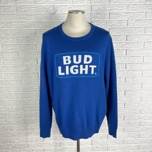 Suéter Pullover Bud Light Beer Azul Real Tejido Talla XXL - Imagen 1 de 8