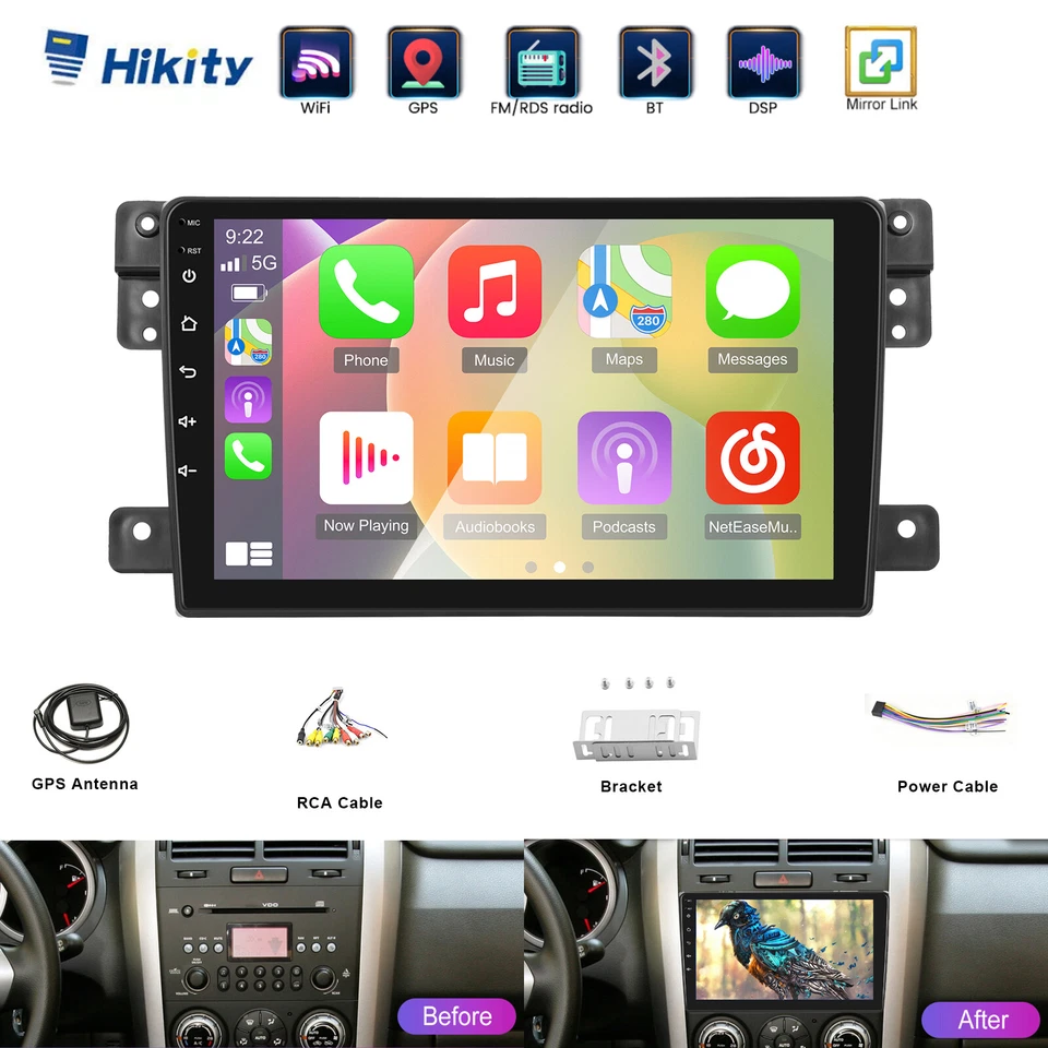 Für Suzuki Grand Vitara 05-15 32G 9" AHD Android 15 Autoradio GPS Navi WIFI RDS - Bild 1 von 4