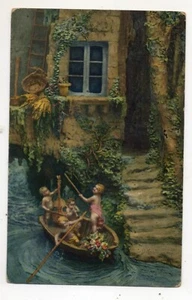 Cartolina La Serenata Scultura di D. Mastroianni Nuova Roma 1918 visto censura - Foto 1 di 2