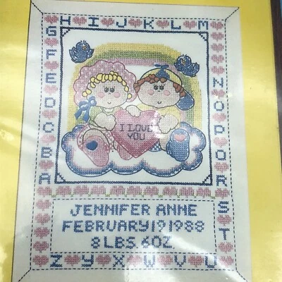 Vogart Sweet baby sampler printed cross stitch embroidery sampler - Image 1 of 4