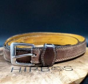 Timberland Vintage Uomo Donna Cintura Pelle Jeans Cintura Marrone Taglia 34 - Foto 1 di 6