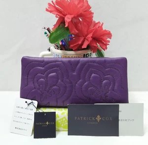 Patrick Cox Purple Leather Quilted Credit Card Bifold Wallet - NEW - Picture 1 of 18