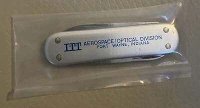 Victorinox Swiss Army Knife Silver Smooth ITT Aerospace Optical No Key Ring #1 - Image 1 of 4