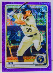 Tristen Lutz 2020 Bowman Chrome /250 Purple Mojo Refractor Card BCP-187 Brewers - Picture 1 of 6