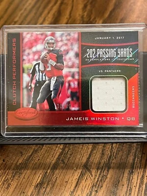 JAMEIS WINSTON 2017 CERTIFIED CLUTCH PERFORMERS TAMPA BAY JERSEY PATCH RELIC /99 - Image 1 of 2