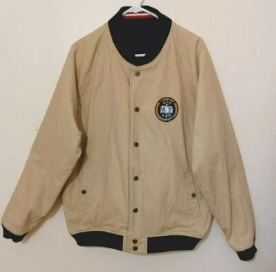 Chaqueta pesada reversible Avirex Flight Academy para hombre talla grande beige y negra Foto 1 de 4