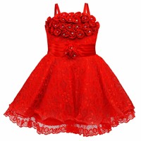 red color baby frock