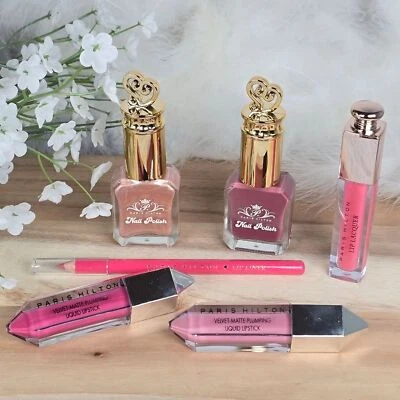 Paquete de maquillaje Paris Hilton belleza esmalte de uñas lápiz labial delineador brillo nuevo Foto 1 de 4