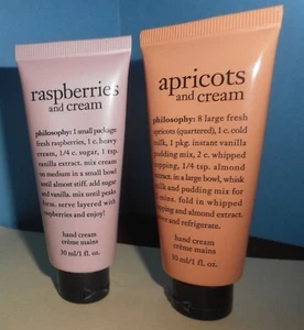 Lot 2 philosophy 30 mL 1 oz. Hand creams: raspberries + apricots UNUSED - Picture 1 of 14