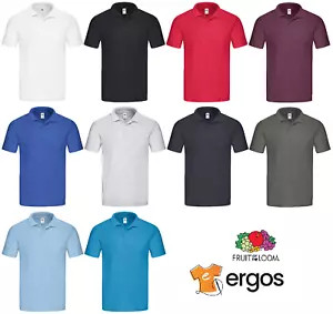 FRUIT OF THE LOOM Polo 100% Cotone Colletto Uomo Maglia Manica Corta FR630500 - Foto 1 di 14