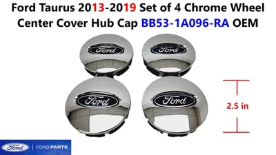 Ford Taurus 2013-2019 conjunto de 4 tampas de cubo de centro de roda cromada BB53-1A096-RA - Imagem 1 de 4