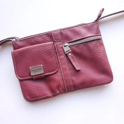 Relic Brand Crossbody Purse Red Faux Pebbled Leather Bag 9 x 6 inch Zippered - Image 1 of 4